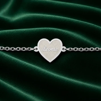 Zilveren armband met hartje inclusief gravure Names4ever