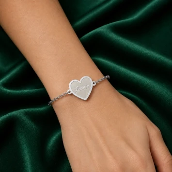 Zilveren armband met hartje inclusief gravure Names4ever