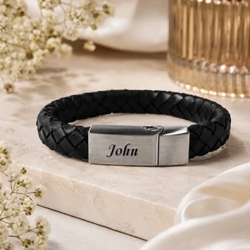 As armband Gevlochten black
