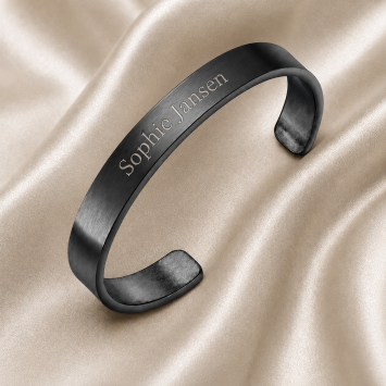 Zwarte RVS armband