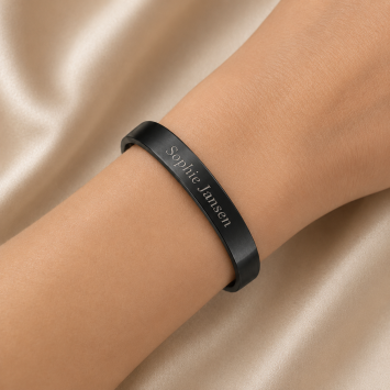 Zwarte RVS armband